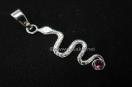 Snake with Garnet Cab 925 pendant